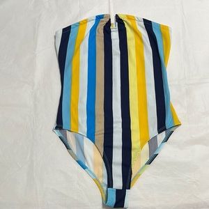 Material Girl strapless striped bodysuit size junior Med